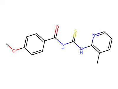 4-methoxy-N-[(3-methylpyridin-2-yl)carbamothioyl]benzamide structure