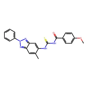 4-methoxy-N-[(6-methyl-2-phenyl-2H-benzotriazol-5-yl)carbamothioyl]benzamide structure