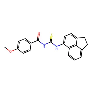 N-(1,2-dihydroacenaphthylen-5-ylcarbamothioyl)-4-methoxybenzamide structure