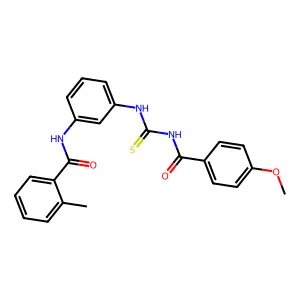 N-[3-({[(4-methoxybenzoyl)amino]carbothioyl}amino)phenyl]-2-methylbenzamide structure