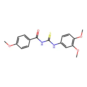 N-[(3,4-dimethoxyphenyl)carbamothioyl]-4-methoxybenzamide structure