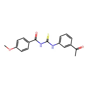 N-[(3-acetylphenyl)carbamothioyl]-4-methoxybenzamide structure