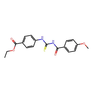 Ethyl 4-({[(4-methoxybenzoyl)amino]carbothioyl}amino)benzoate structure