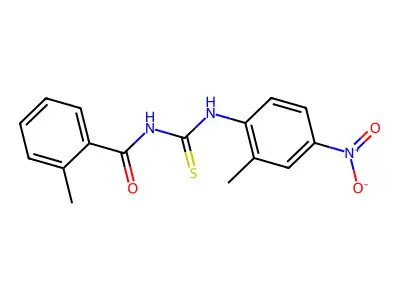 2-methyl-N-[(2-methyl-4-nitrophenyl)carbamothioyl]benzamide structure