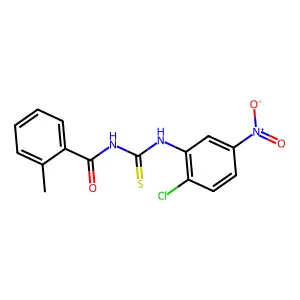 N-[(2-chloro-5-nitrophenyl)carbamothioyl]-2-methylbenzamide structure