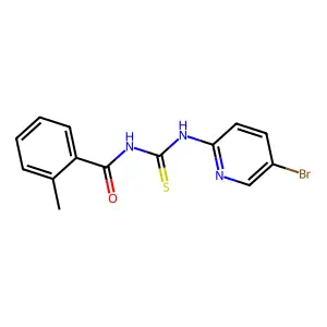 N-(5-bromo-2-pyridinyl)-N'-(2-methylbenzoyl)thiourea structure
