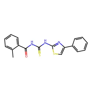 2-methyl-N-[(4-phenyl-1,3-thiazol-2-yl)carbamothioyl]benzamide structure