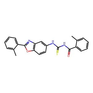 2-methyl-N-{[2-(2-methylphenyl)-1,3-benzoxazol-5-yl]carbamothioyl}benzamide structure