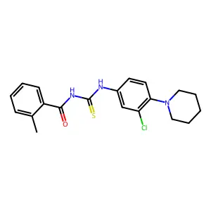 N-{[3-chloro-4-(piperidin-1-yl)phenyl]carbamothioyl}-2-methylbenzamide structure