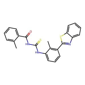 N-[[3-(1,3-benzothiazol-2-yl)-2-methylphenyl]carbamothioyl]-2-methylbenzamide structure