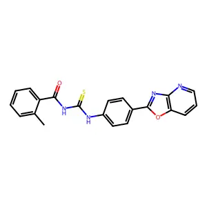 2-methyl-N-[[4-([1,3]oxazolo[4,5-b]pyridin-2-yl)phenyl]carbamothioyl]benzamide structure