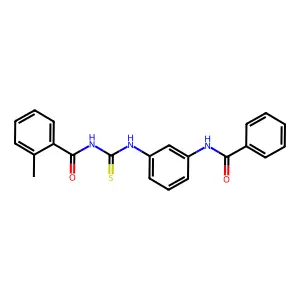 N-[(3-benzamidophenyl)carbamothioyl]-2-methylbenzamide structure