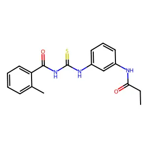 2-methyl-N-[[3-(propanoylamino)phenyl]carbamothioyl]benzamide structure