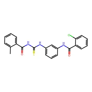 N-[[3-[(2-chlorobenzoyl)amino]phenyl]carbamothioyl]-2-methylbenzamide structure