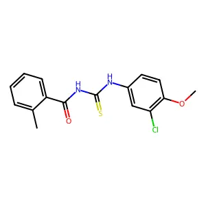 N-(3-chloro-4-methoxyphenyl)-N'-(2-methylbenzoyl)thiourea structure