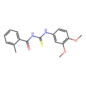 N-[(3,4-dimethoxyphenyl)carbamothioyl]-2-methylbenzamide structure
