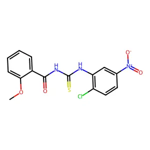 N-[(2-chloro-5-nitrophenyl)carbamothioyl]-2-methoxybenzamide structure