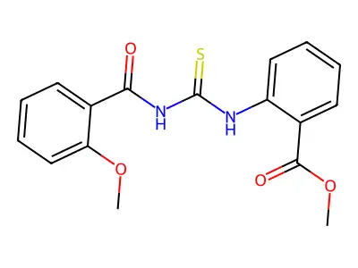 Methyl 2-[(2-methoxybenzoyl)carbamothioylamino]benzoate structure