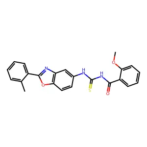 2-methoxy-N-[[2-(2-methylphenyl)-1,3-benzoxazol-5-yl]carbamothioyl]benzamide structure
