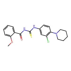 N-[(3-chloro-4-piperidin-1-ylphenyl)carbamothioyl]-2-methoxybenzamide structure