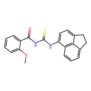 N-(1,2-dihydroacenaphthylen-5-ylcarbamothioyl)-2-methoxybenzamide structure