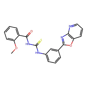 2-methoxy-N-[[3-([1,3]oxazolo[4,5-b]pyridin-2-yl)phenyl]carbamothioyl]benzamide structure