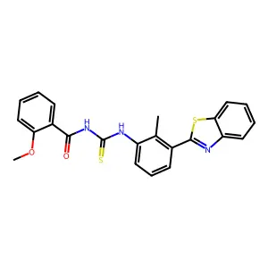 N-[[3-(1,3-benzothiazol-2-yl)-2-methylphenyl]carbamothioyl]-2-methoxybenzamide structure