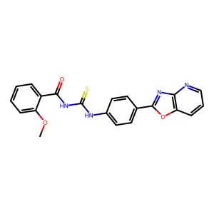 2-methoxy-N-[[4-([1,3]oxazolo[4,5-b]pyridin-2-yl)phenyl]carbamothioyl]benzamide structure