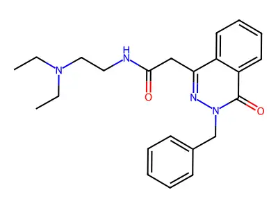 2-(3-benzyl-4-oxo-3,4-dihydrophthalazin-1-yl)-N-[2-(diethylamino)ethyl]acetamide structure