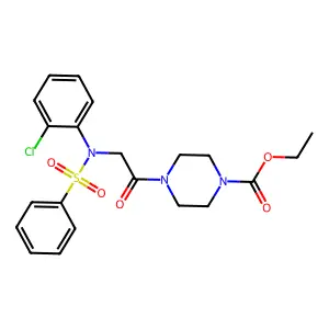 ethyl 4-[N-(2-chlorophenyl)-N-(phenylsulfonyl)glycyl]piperazine-1-carboxylate structure