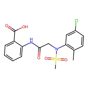 2-({[5-Chloro-2-methyl(methylsulfonyl)anilino]acetyl}amino)benzoic acid structure