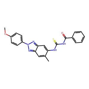 N-{[2-(4-methoxyphenyl)-6-methyl-2H-benzotriazol-5-yl]carbamothioyl}benzamide structure