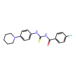 4-fluoro-N-[(4-piperidin-1-ylphenyl)carbamothioyl]benzamide structure