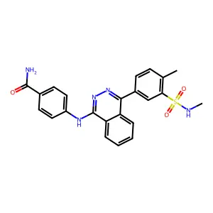 4-({4-[4-Methyl-3-(methylsulfamoyl)phenyl]phthalazin-1-yl}amino)benzamide structure