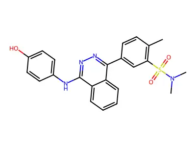 5-{4-[(4-hydroxyphenyl)amino]phthalazin-1-yl}-N,N,2-trimethylbenzenesulfonamide structure