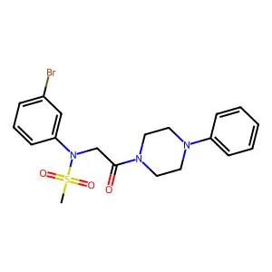 N-(3-bromophenyl)-N-[2-oxo-2-(4-phenylpiperazin-1-yl)ethyl]methanesulfonamide structure