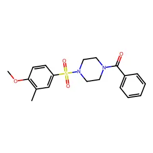 4-[(4-Benzoyl-1-piperazinyl)sulfonyl]-2-methylphenyl methyl ether structure