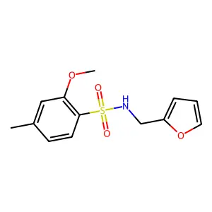 N-(furan-2-ylmethyl)-2-methoxy-4-methylbenzenesulfonamide structure