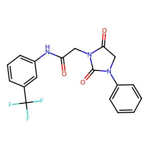 2-(2,5-dioxo-3-phenylimidazolidin-1-yl)-N-[3-(trifluoromethyl)phenyl]acetamide structure