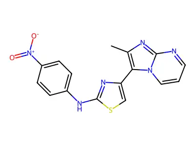 4-(2-methylimidazo[1,2-a]pyrimidin-3-yl)-N-(4-nitrophenyl)-1,3-thiazol-2-amine structure