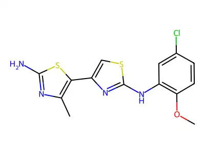 N~2~-(5-chloro-2-methoxyphenyl)-4'-methyl-4,5'-bi-1,3-thiazole-2,2'-diamine structure