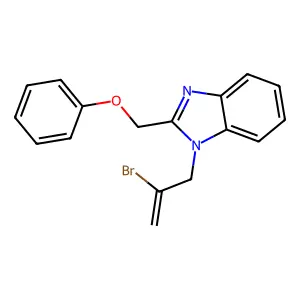 1-(2-bromoallyl)-2-(phenoxymethyl)-1H-benzo[d]imidazole structure