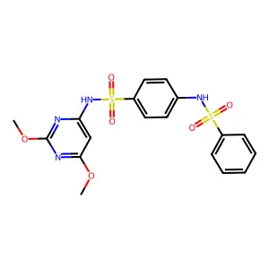 4-(benzenesulfonamido)-N-(2,6-dimethoxypyrimidin-4-yl)benzenesulfonamide structure