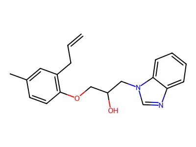 1-(2-allyl-4-methylphenoxy)-3-(1H-benzo[d]imidazol-1-yl)propan-2-ol structure