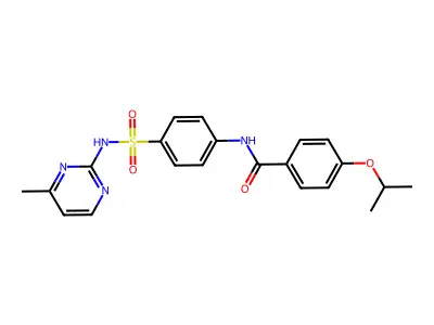 4-isopropoxy-N-(4-(N-(4-methylpyrimidin-2-yl)sulfamoyl)phenyl)benzamide structure