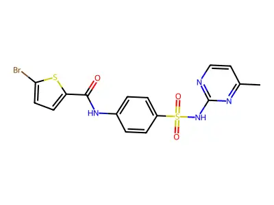 5-bromo-N-(4-(N-(4-methylpyrimidin-2-yl)sulfamoyl)phenyl)thiophene-2-carboxamide structure