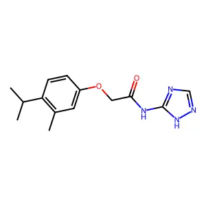 2-[3-methyl-4-(propan-2-yl)phenoxy]-N-(4H-1,2,4-triazol-3-yl)acetamide structure