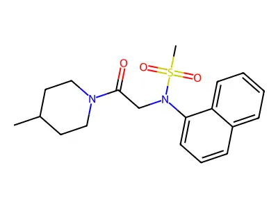 N-[2-(4-methylpiperidin-1-yl)-2-oxoethyl]-N-(naphthalen-1-yl)methanesulfonamide structure
