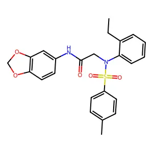 N-(1,3-benzodioxol-5-yl)-2-(2-ethyl-N-(4-methylphenyl)sulfonylanilino)acetamide structure