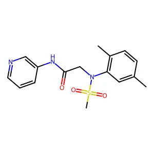 2-[2,5-dimethyl(methylsulfonyl)anilino]-N-(3-pyridinyl)acetamide structure